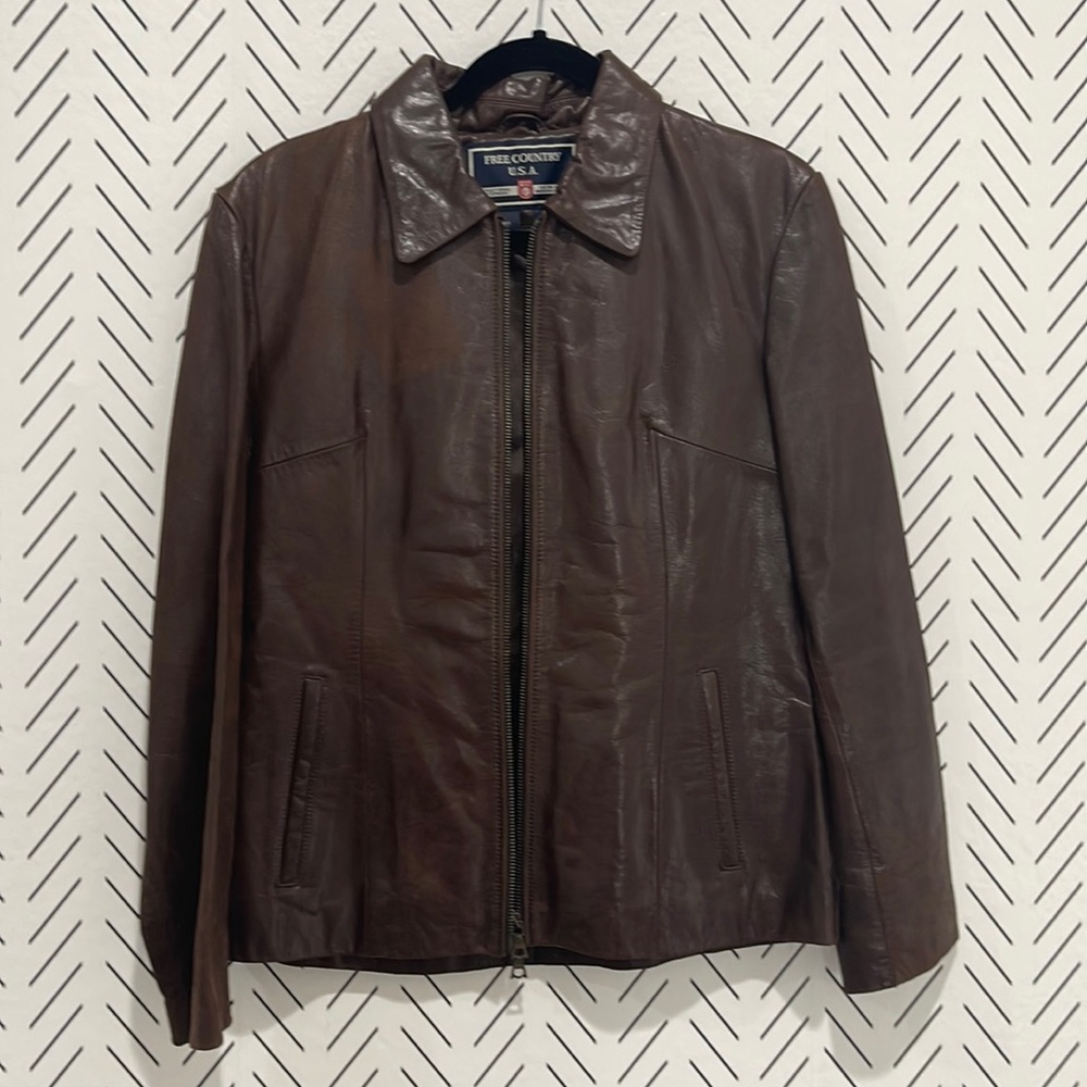 Free Country U.S.A. Leather brown Jacket